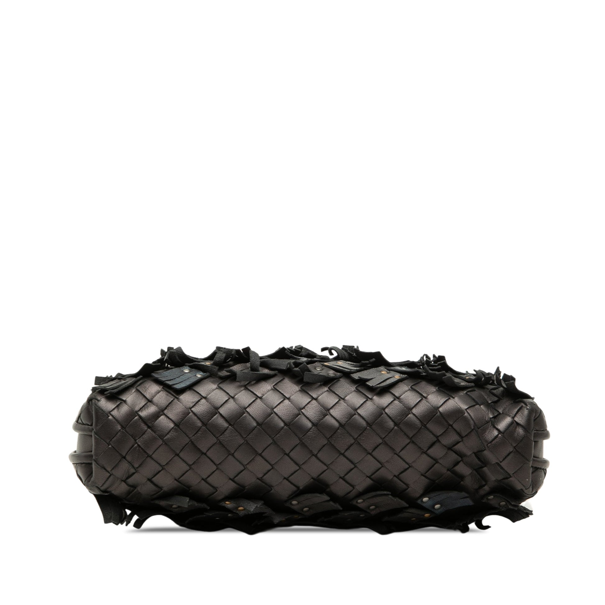 Bottega Veneta Metallic Multicolor Nappa Intrecciato Fringe Studded Nodini Crossbody