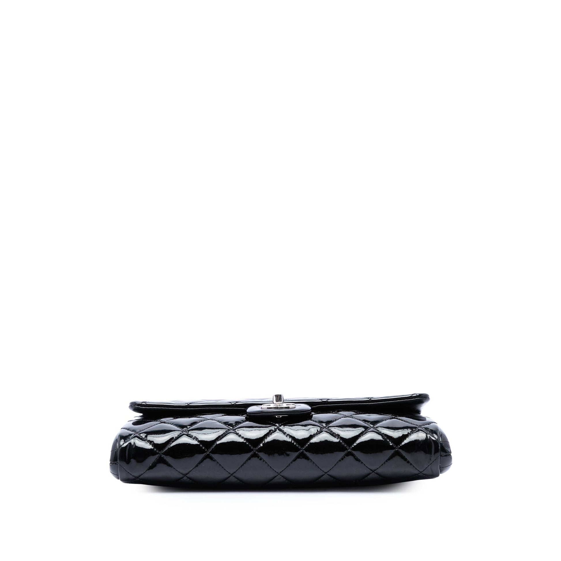 Chanel CC Quilted Patent Flap Clutch with Chain