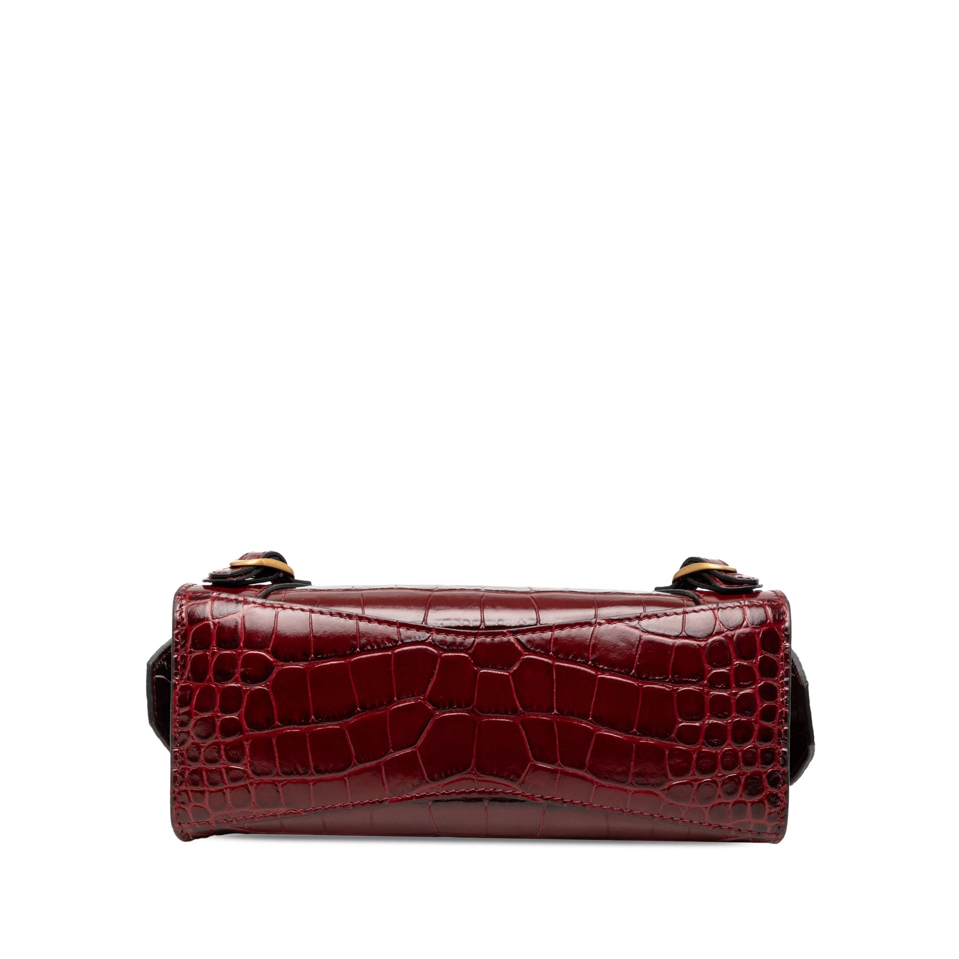 Balenciaga Mini Croc Embossed Calfskin Motocross Neo Classic City Satchel