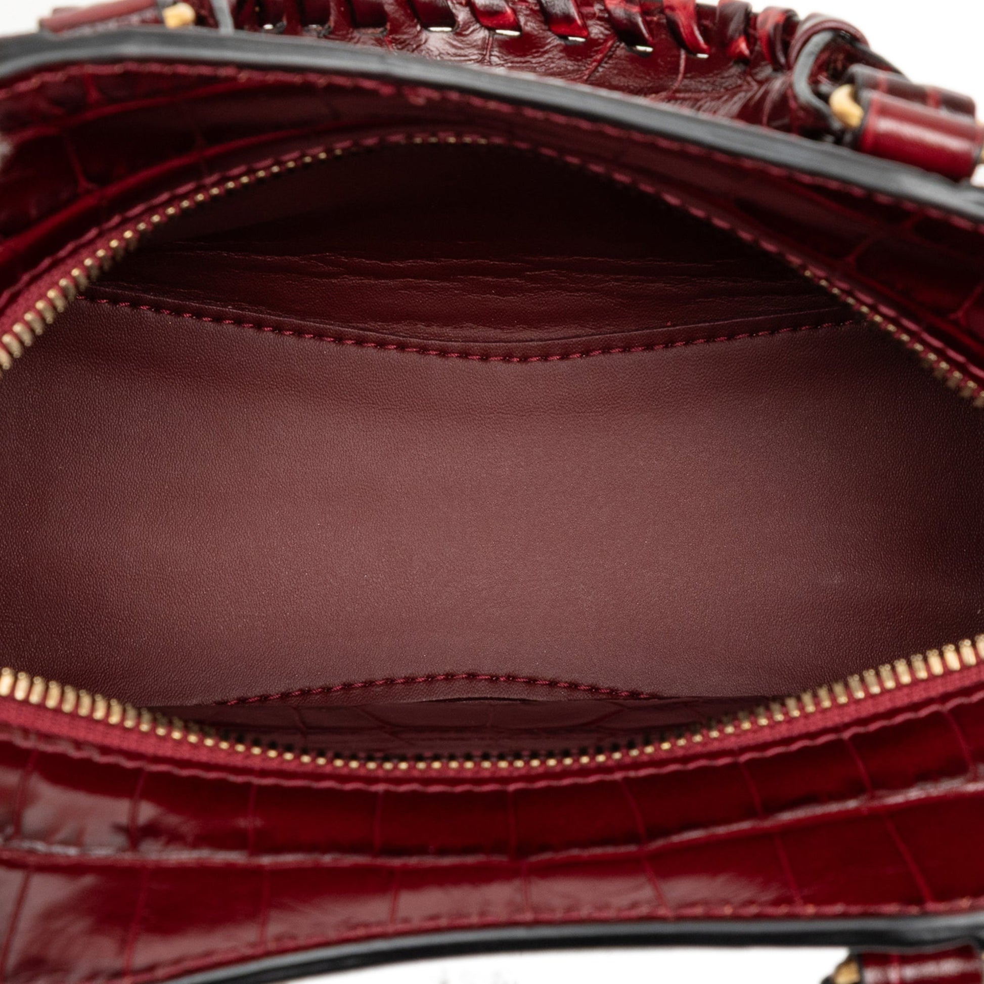 Balenciaga Mini Croc Embossed Calfskin Motocross Neo Classic City Satchel