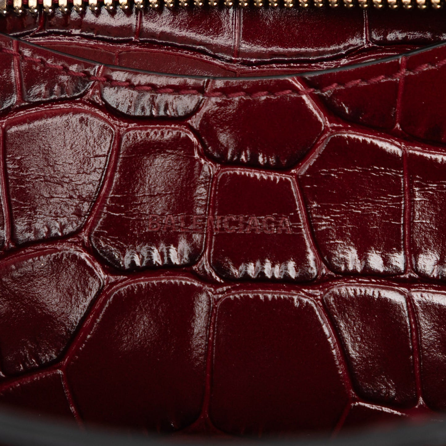 Balenciaga Mini Croc Embossed Calfskin Motocross Neo Classic City Satchel