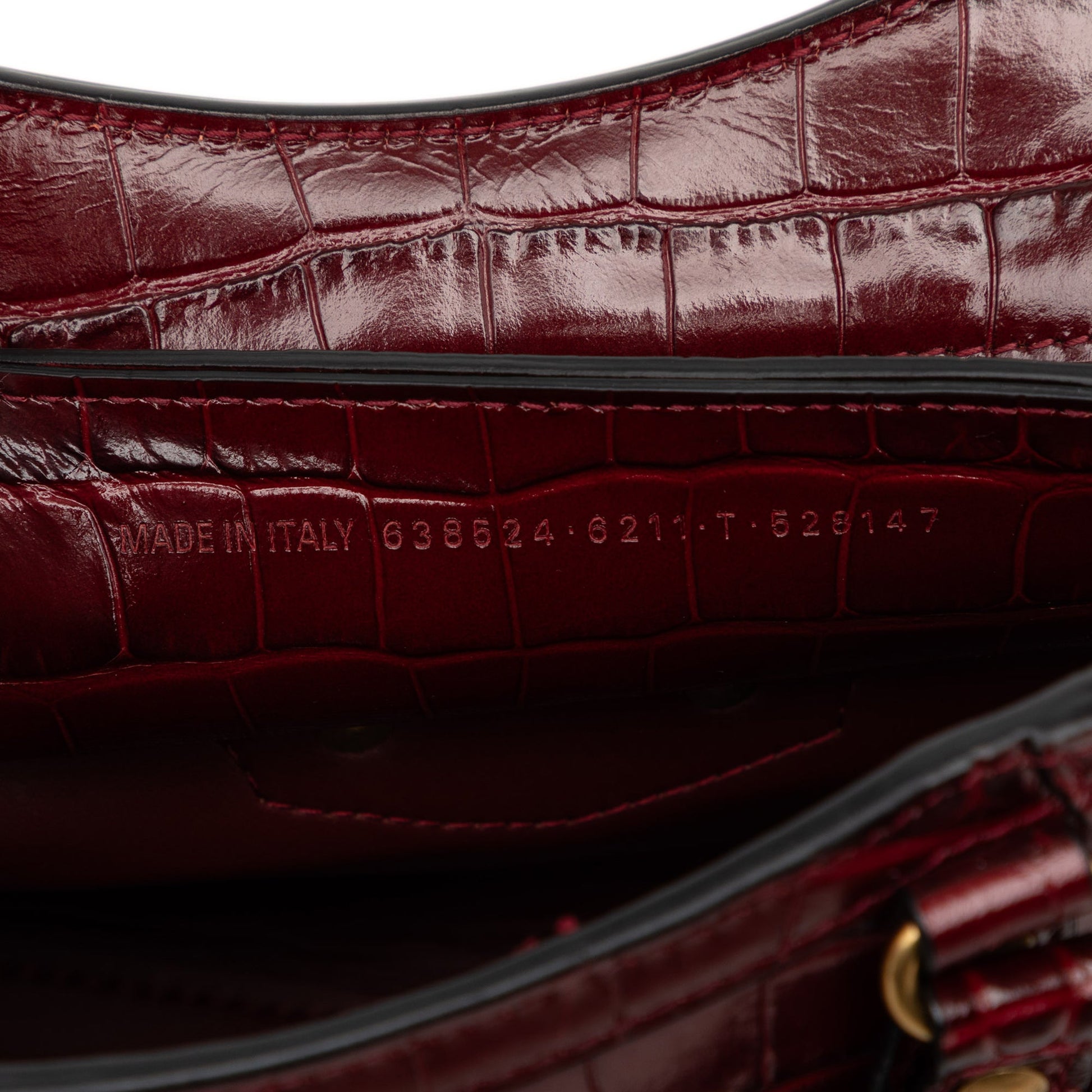 Balenciaga Mini Croc Embossed Calfskin Motocross Neo Classic City Satchel
