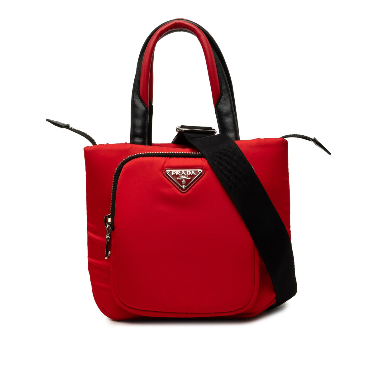 Prada Small Tessuto Pocket Cargo Tote — Red