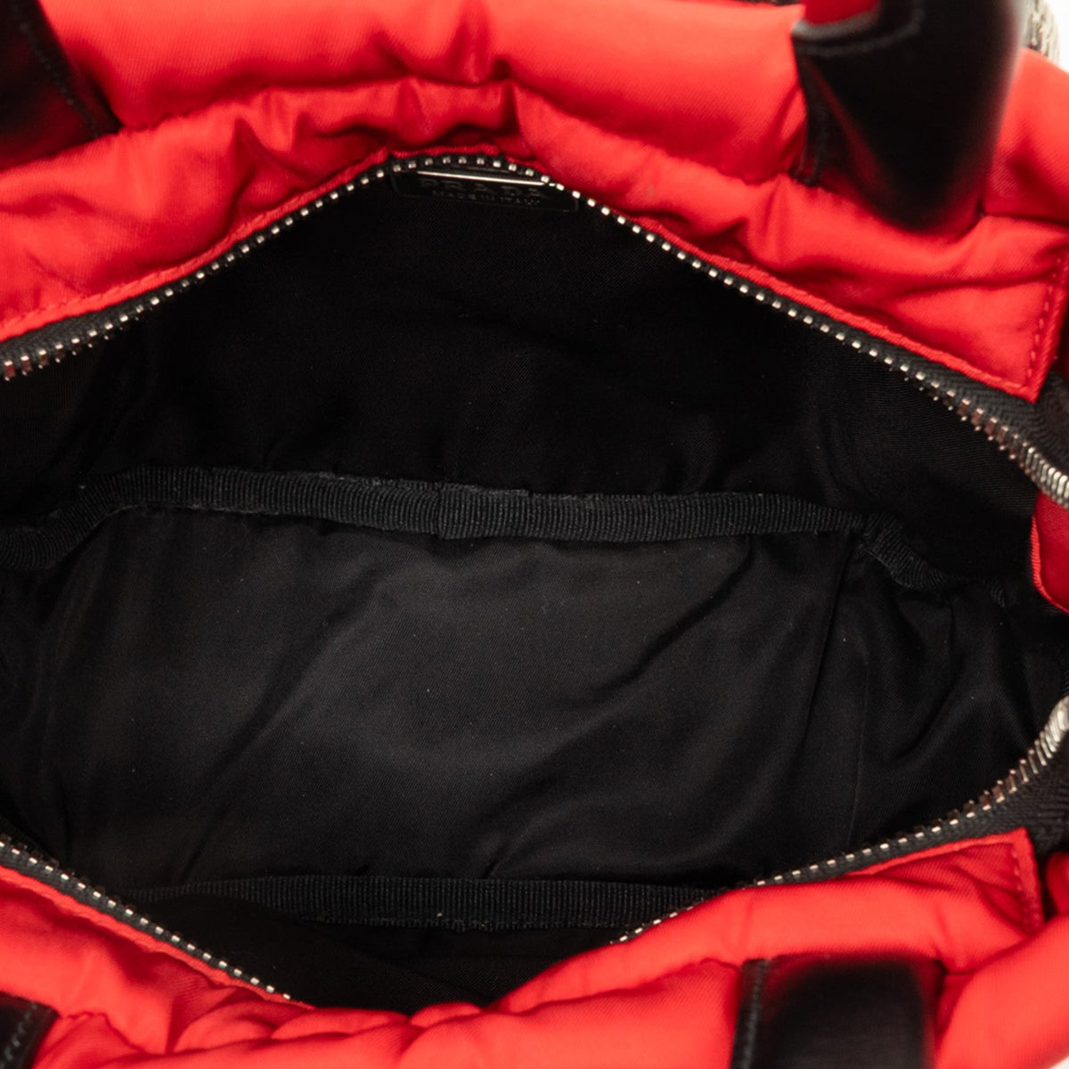 Prada Small Tessuto Pocket Cargo Tote — Red
