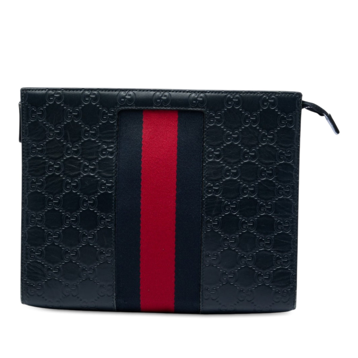 Gucci Guccissima Web Clutch — Blue