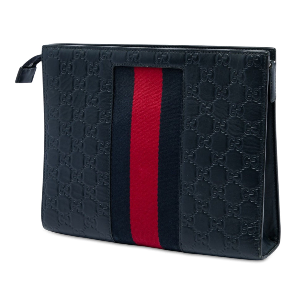 Gucci Guccissima Web Clutch — Blue