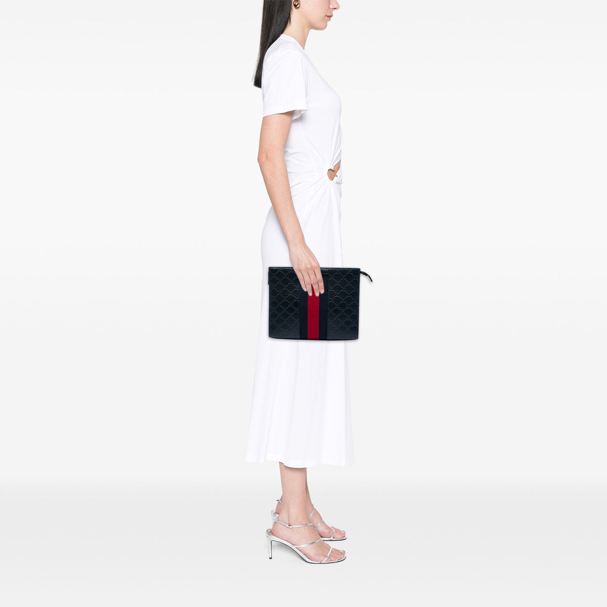 Gucci Guccissima Web Clutch — Blue