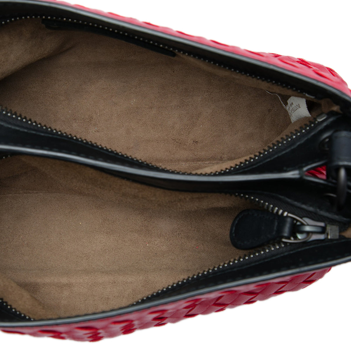 Bottega Veneta Nappa Intrecciato Double Zip Crossbody — Red