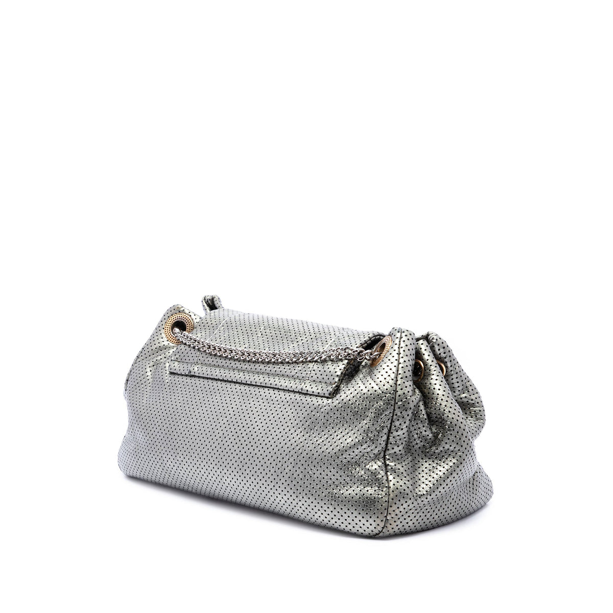 Chanel Metallic Perforated Calfskin Reissue 2.55 Drill Accordion Flap — Silver