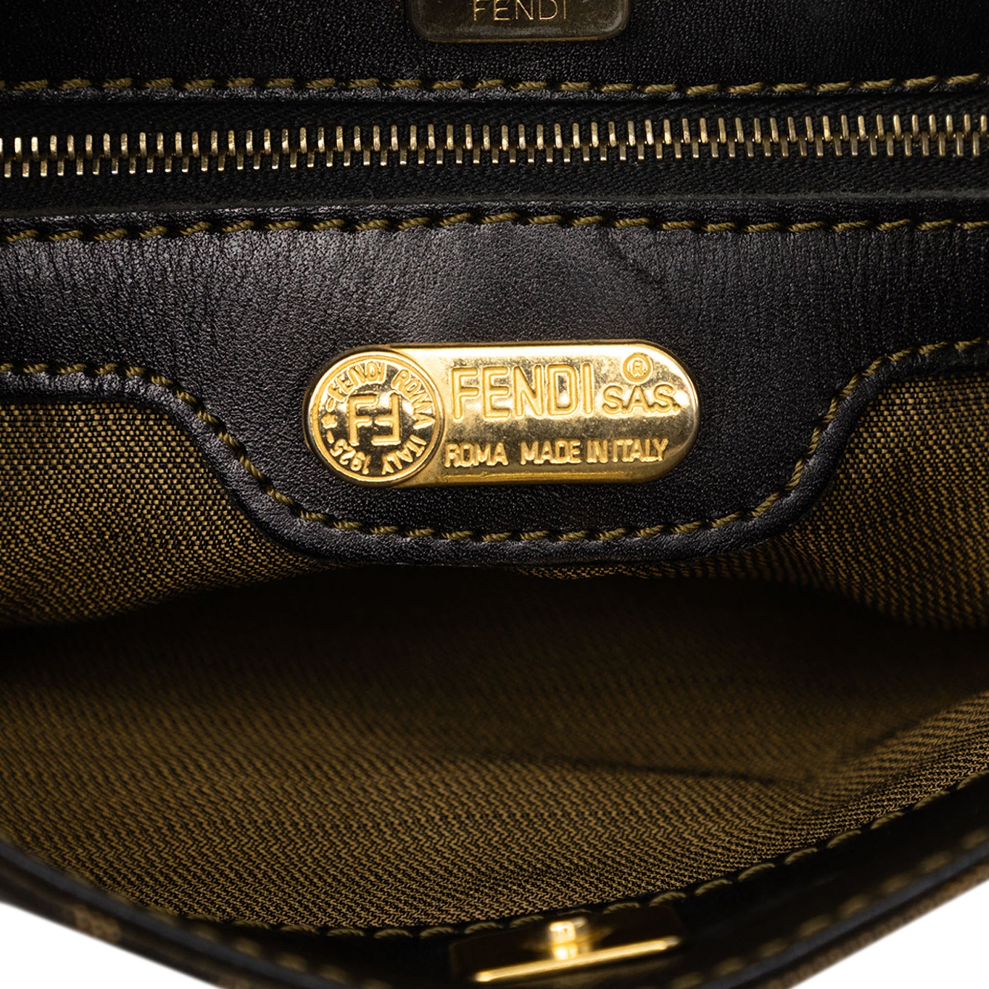 Fendi Zucca Canvas Shoulder Bag