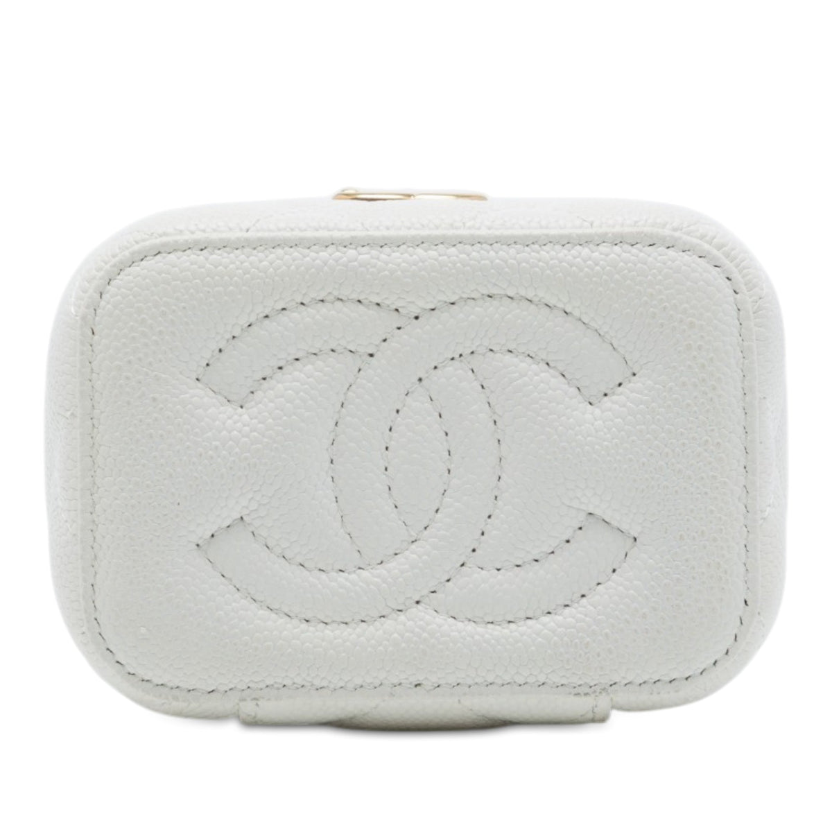 Chanel Mini Quilted Caviar CC Sweetheart Vanity Case with Chain