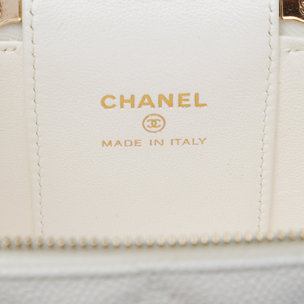 Chanel Mini Quilted Caviar CC Sweetheart Vanity Case with Chain