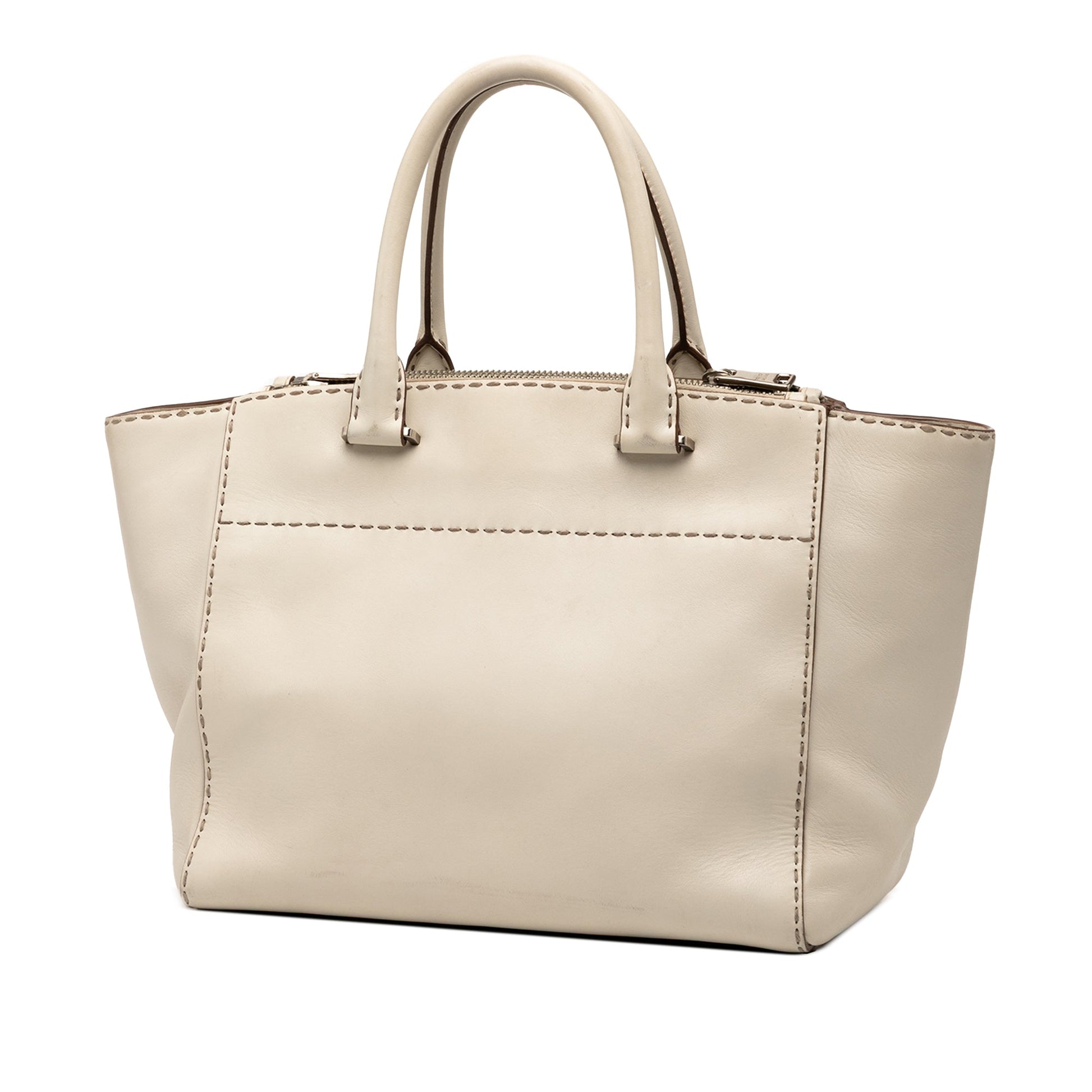 Prada City Calf Stitched Twin Pocket Satchel