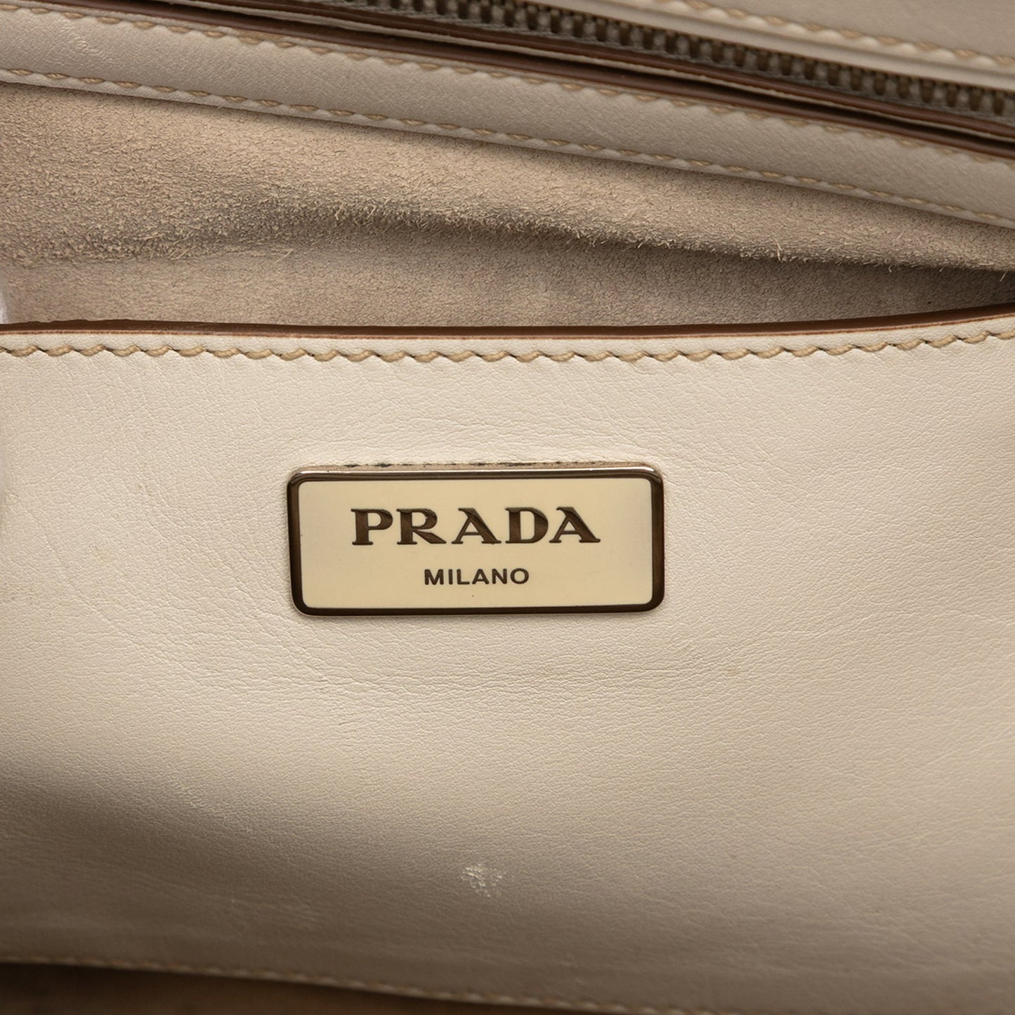 Prada City Calf Stitched Twin Pocket Satchel