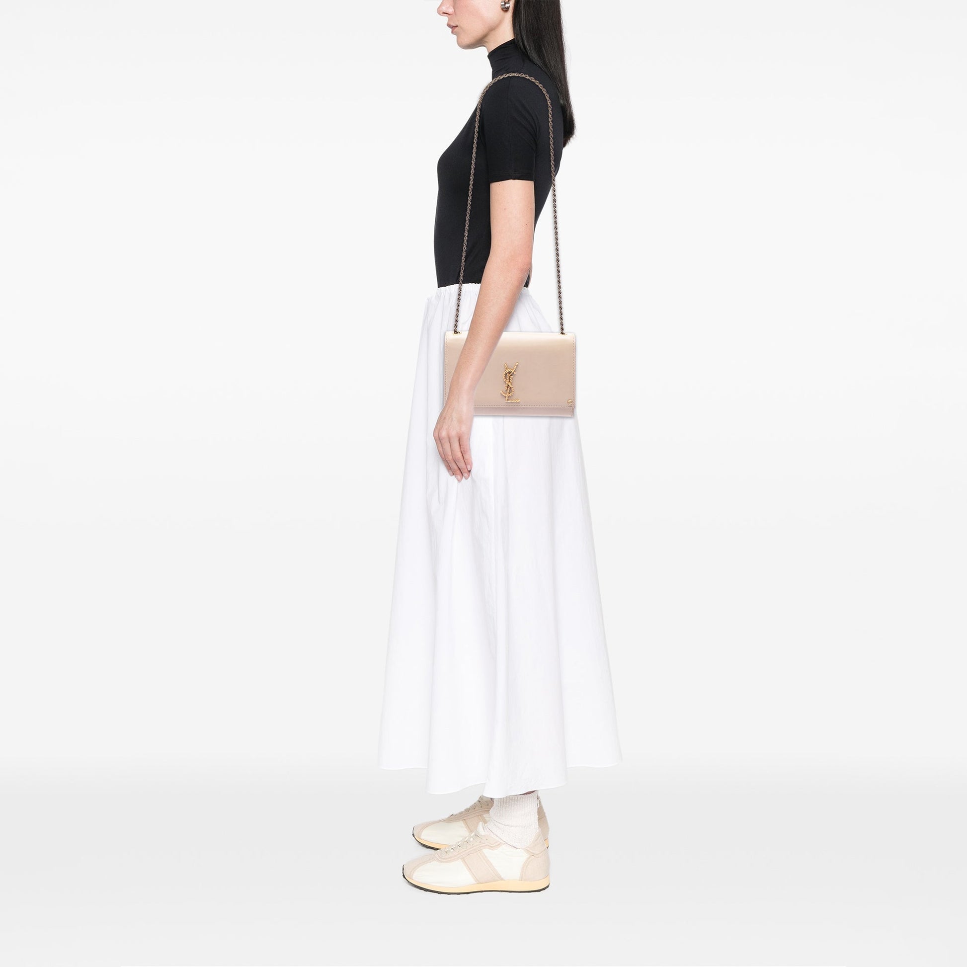 Saint Laurent Medium Smooth Calfskin Braided Monogram Kate Crossbody