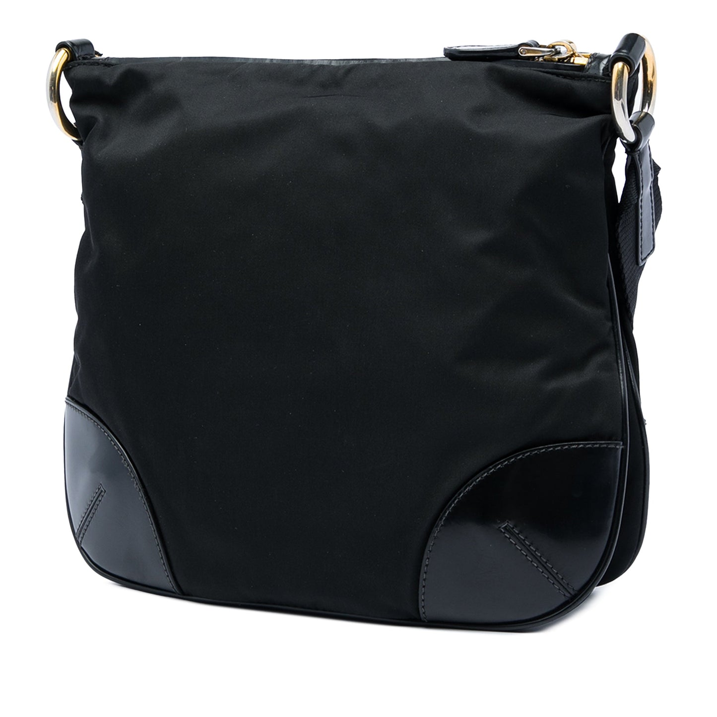 Prada Leather Trimmed Tessuto Zip Top Crossbody