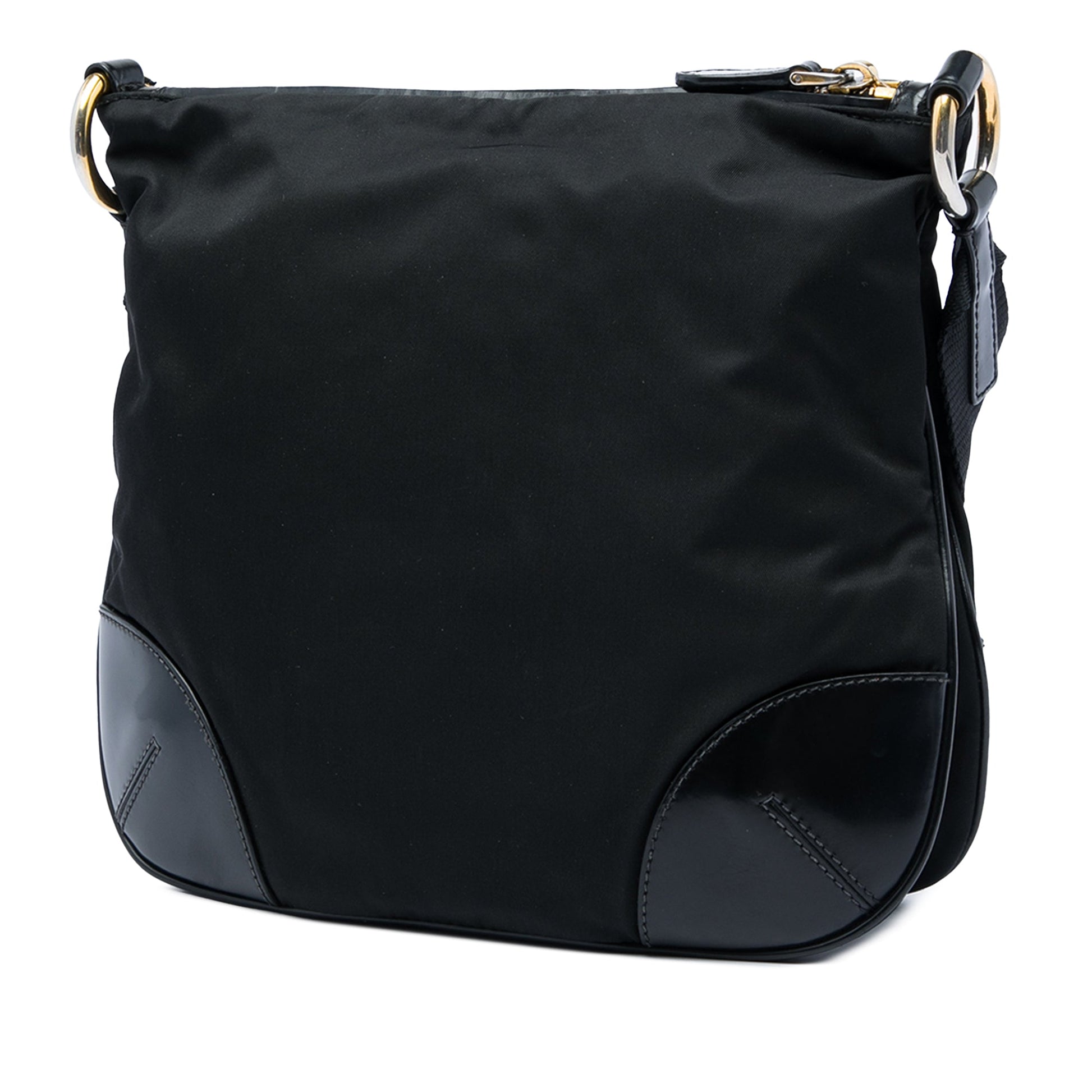 Prada Leather Trimmed Tessuto Zip Top Crossbody