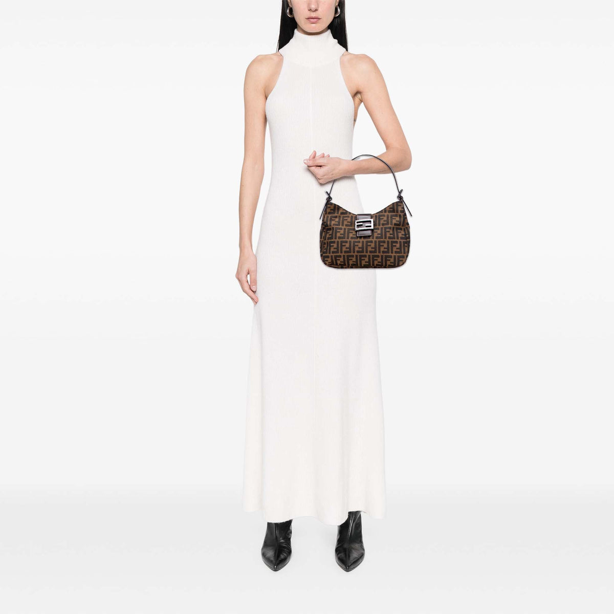 Fendi Zucca Canvas Shoulder Bag
