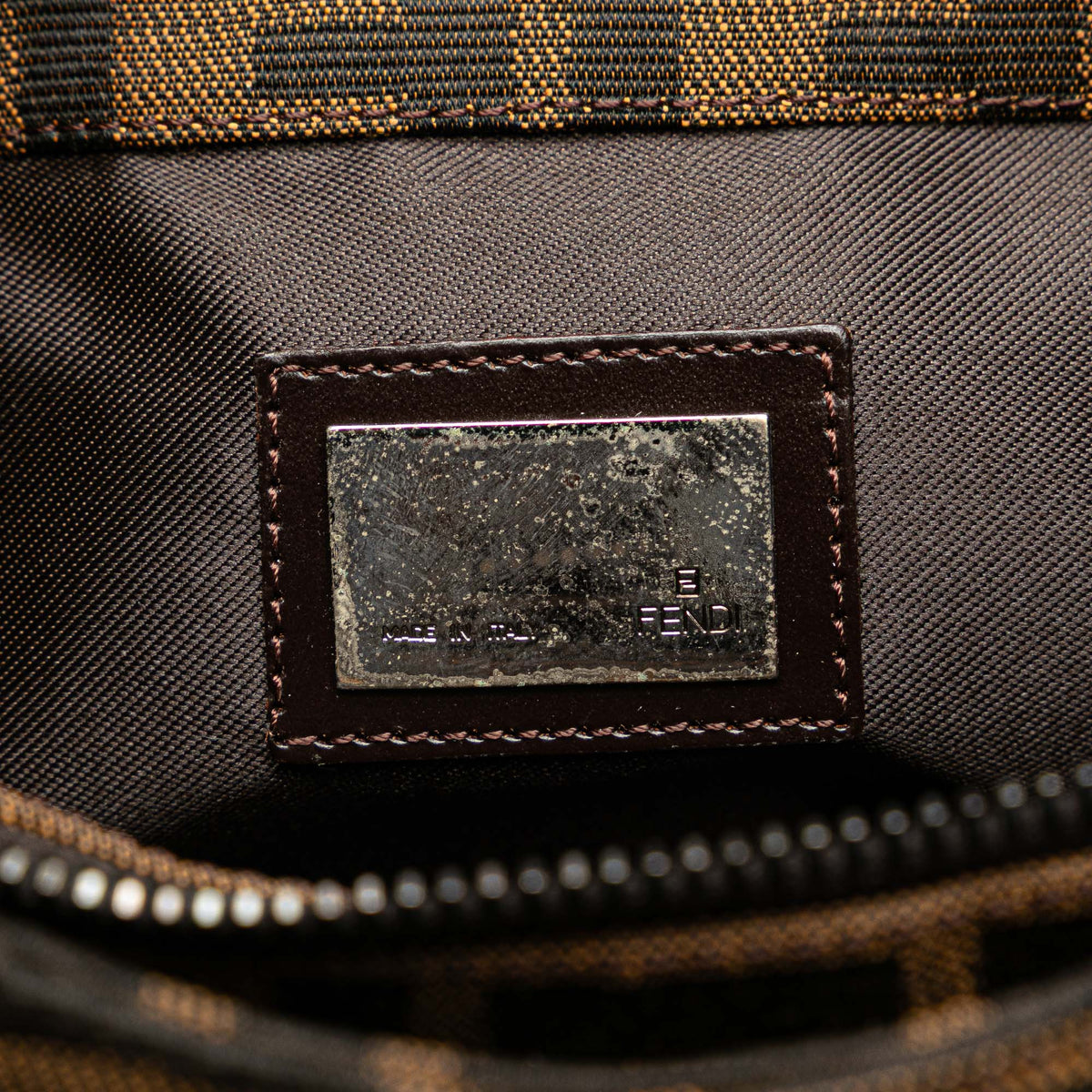 Fendi Zucca Canvas Shoulder Bag