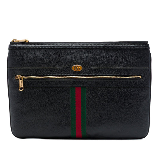 Gucci Calfskin Web Ophidia Clutch