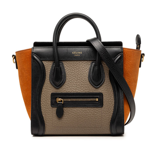 Celine Nano Tricolor Leather Luggage Tote