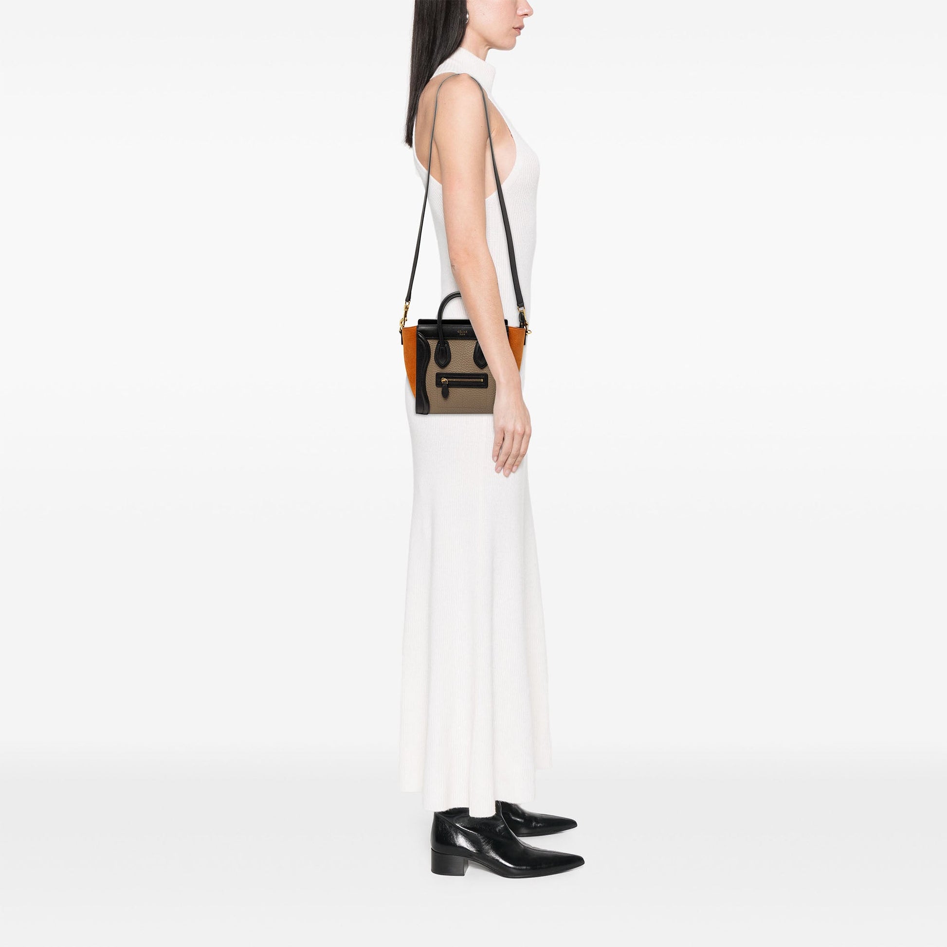 Celine Nano Tricolor Leather Luggage Tote