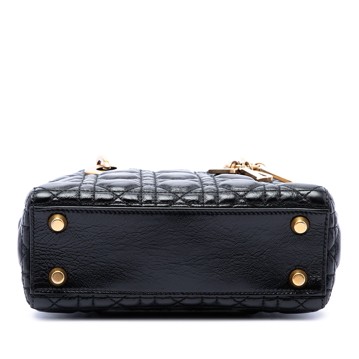 Dior Small Crinkled Patent Cannage My ABCDior Lady Dior — Black