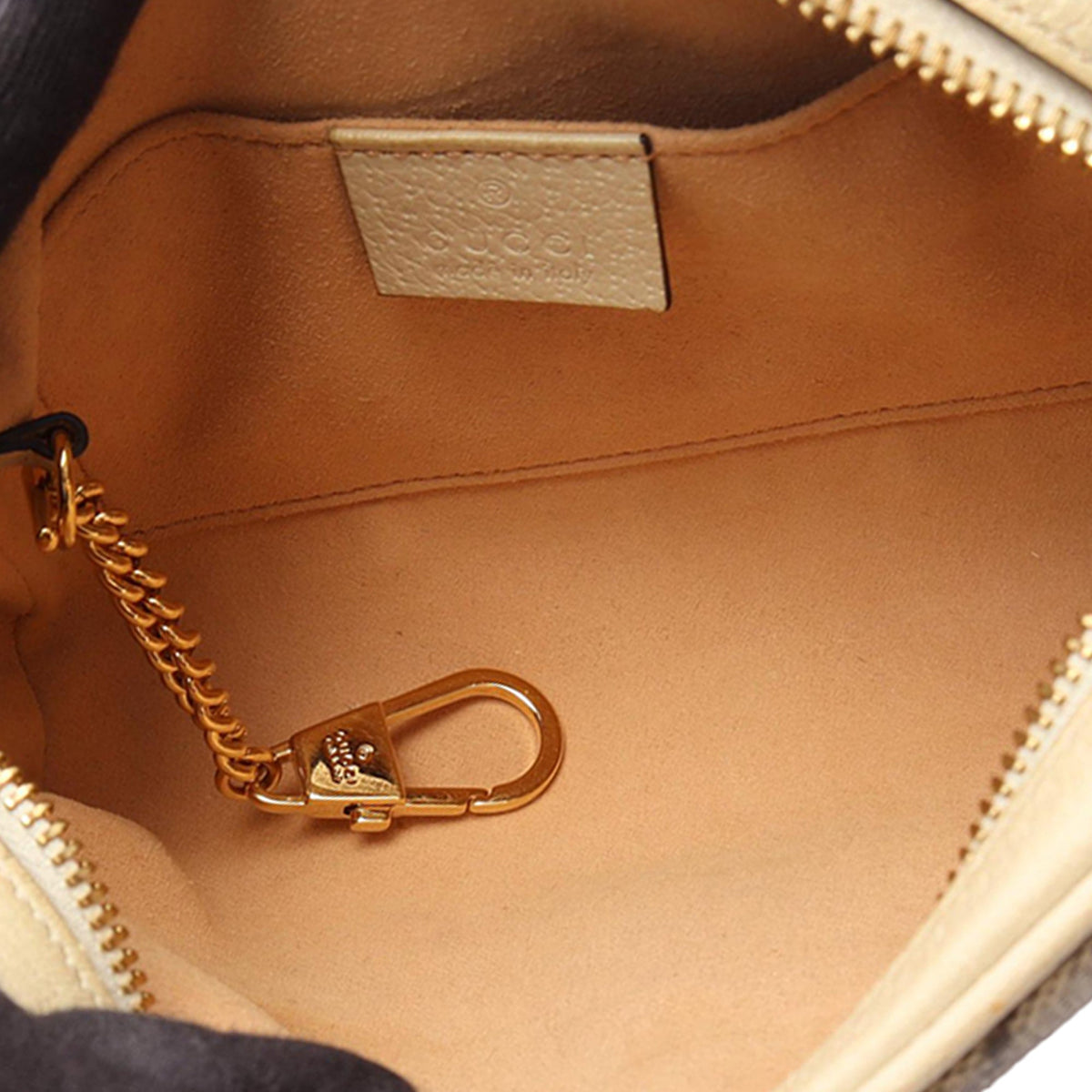 Gucci Mini GG Supreme Web Ophidia Crossbody — Beige