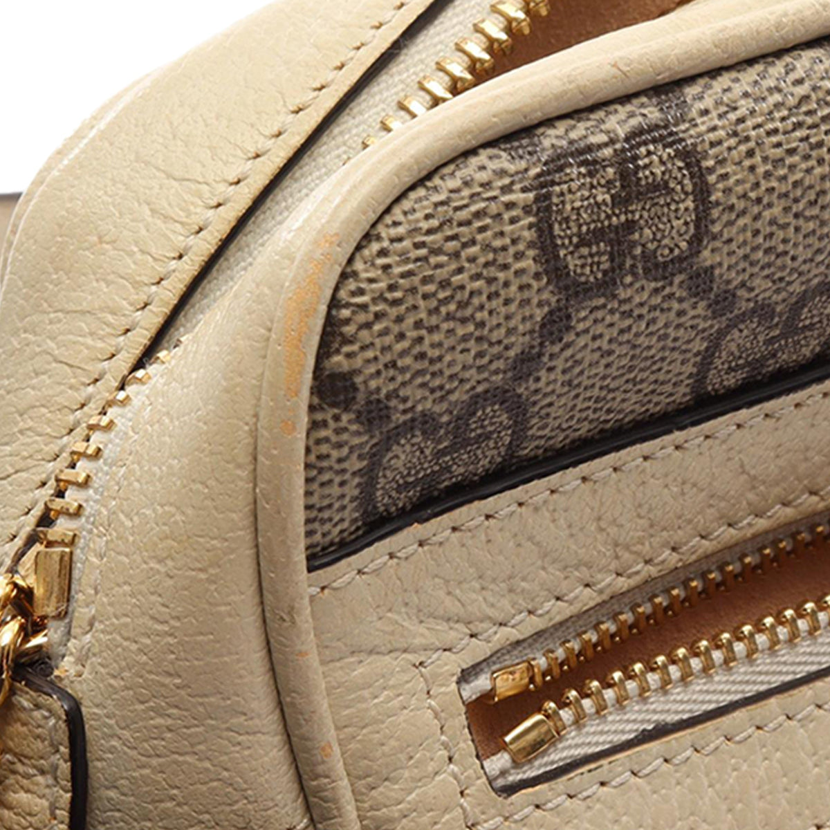 Gucci Mini GG Supreme Web Ophidia Crossbody — Beige