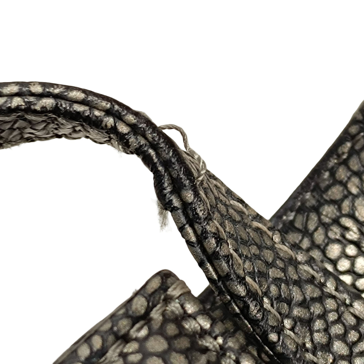 Chanel CC Metallic Caviar Interlaced Chain Clutch on Strap