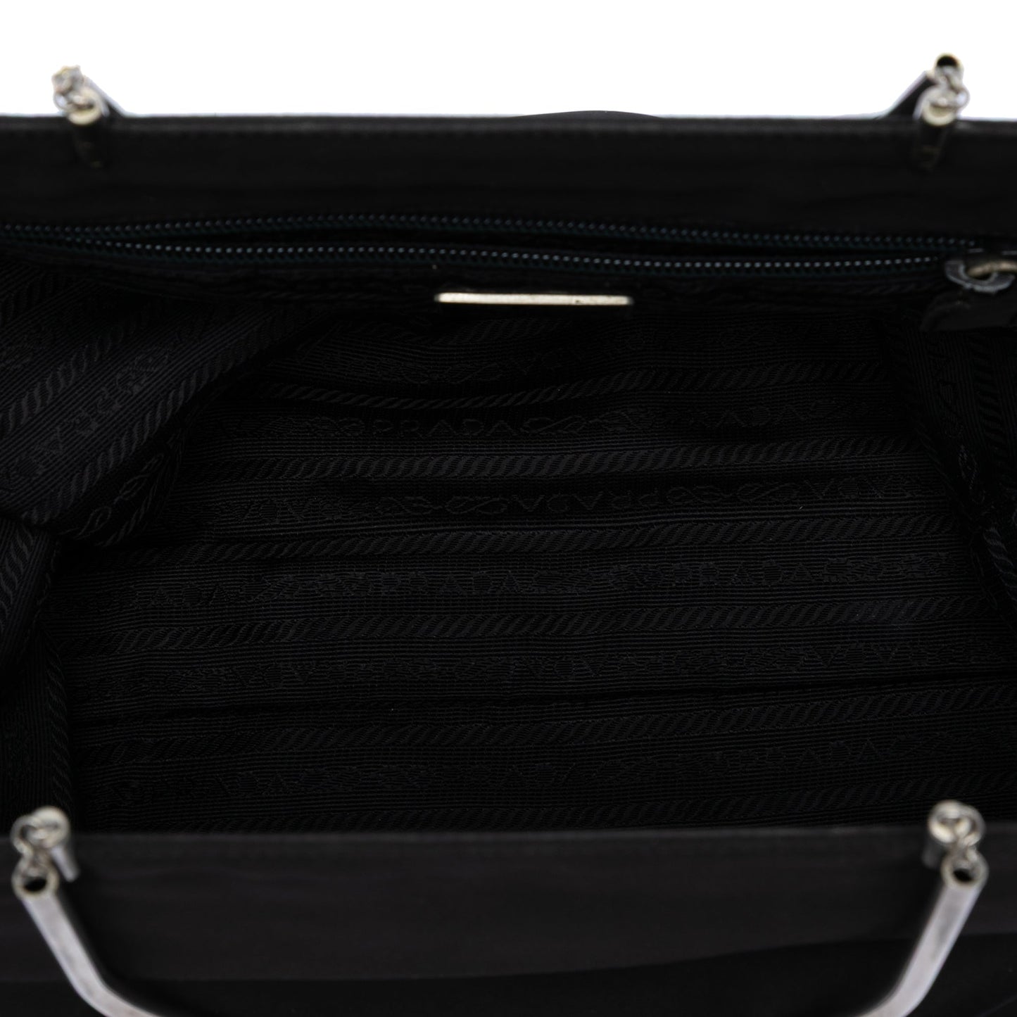 Prada Tessuto Metal Handle Bag