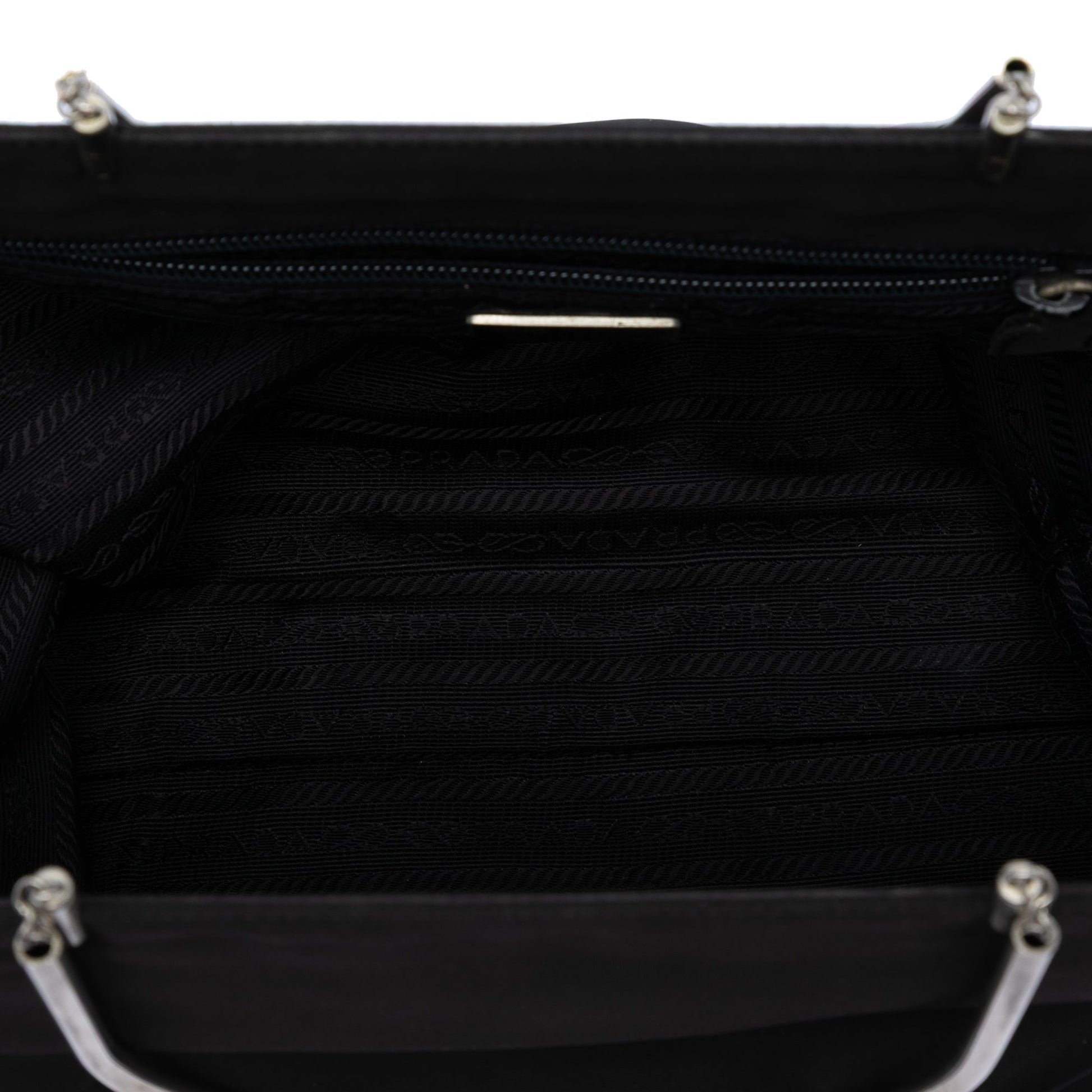 Prada Tessuto Metal Handle Bag