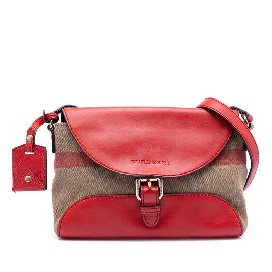 Burberry Leather and House Check Canvas Henham Crossbody