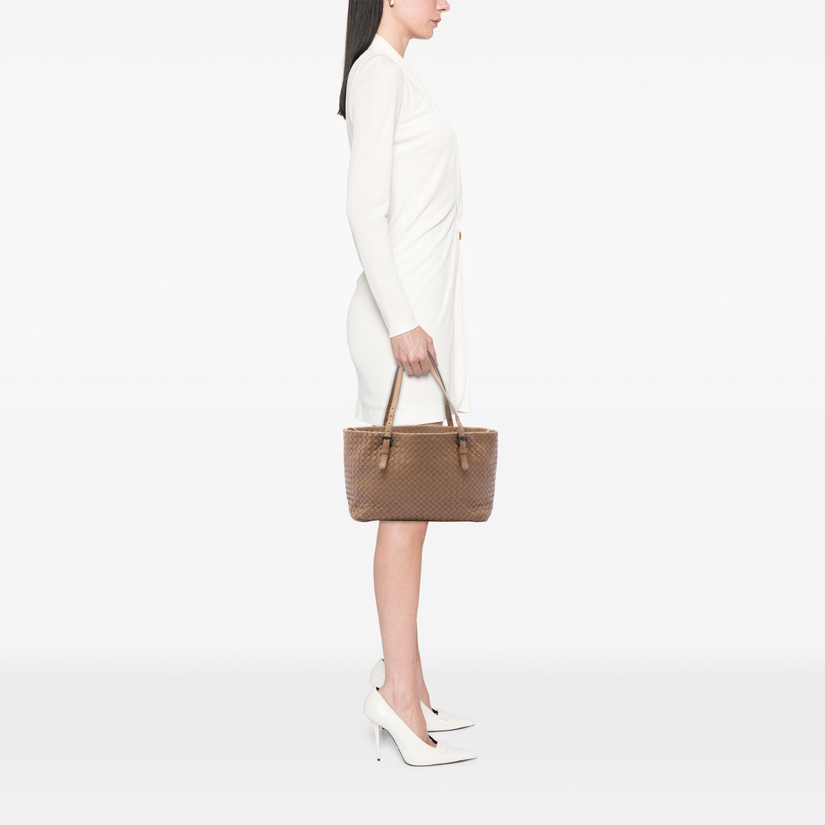 Bottega Veneta Medium Nappa Intrecciato Cesta Tote — Brown