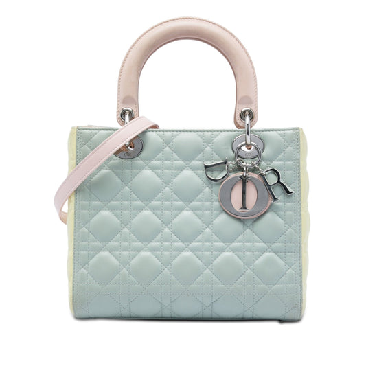Dior Medium Tricolor Lambskin Cannage Lady Dior