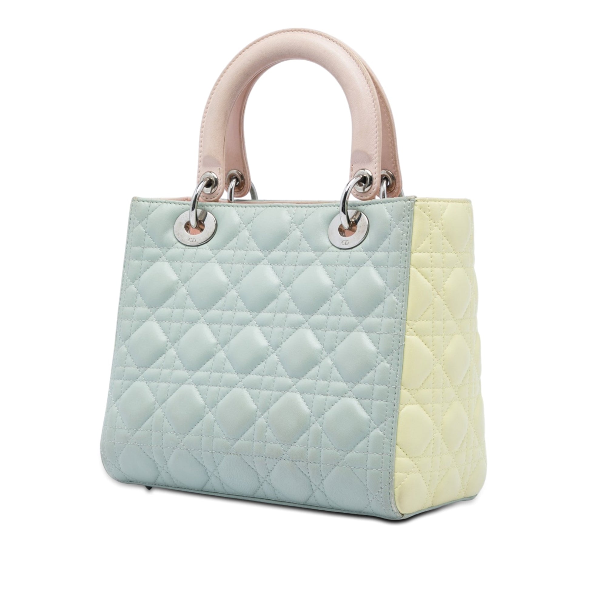 Dior Medium Tricolor Lambskin Cannage Lady Dior