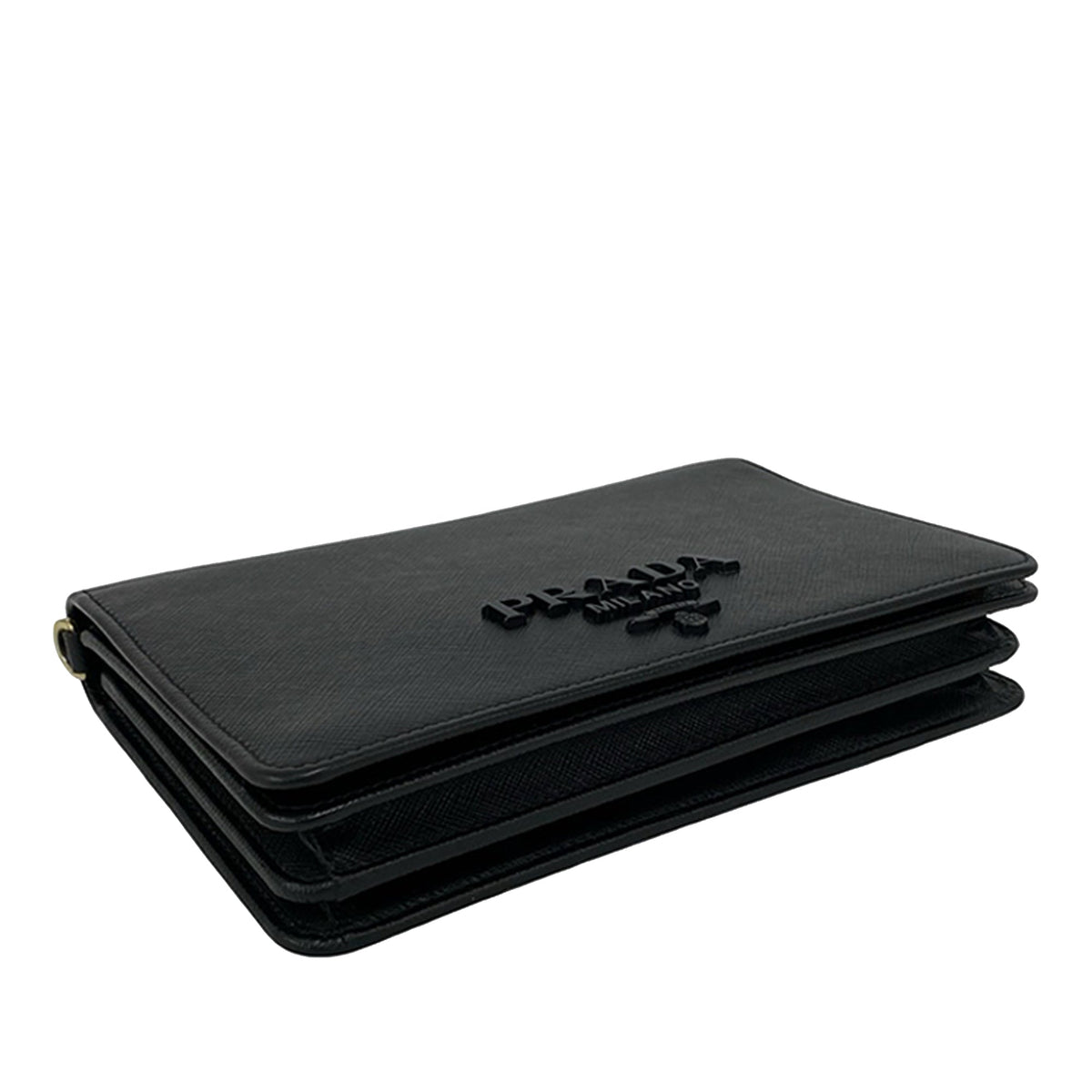 Prada Saffiano Lux Monochrome Wallet on Chain
