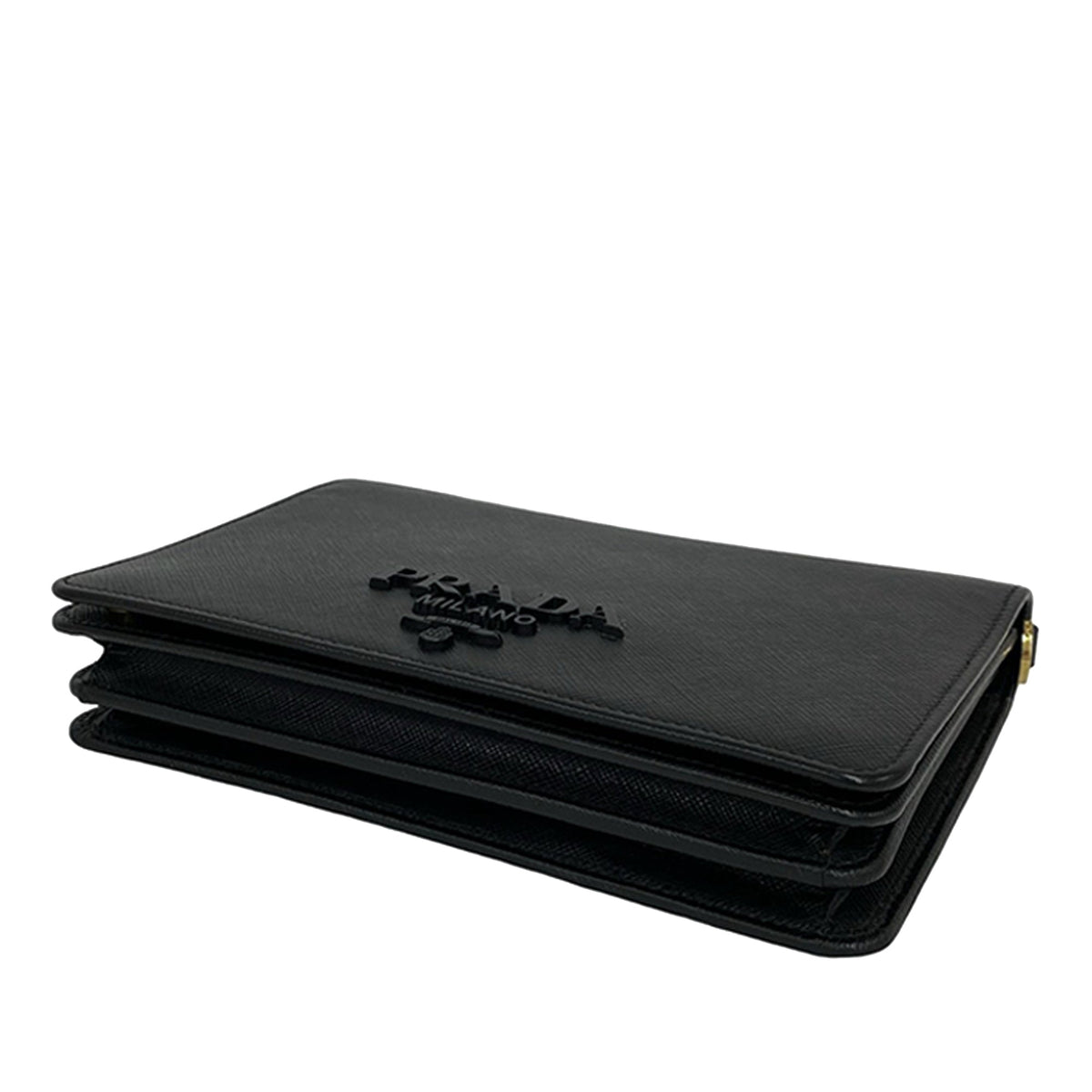 Prada Saffiano Lux Monochrome Wallet on Chain