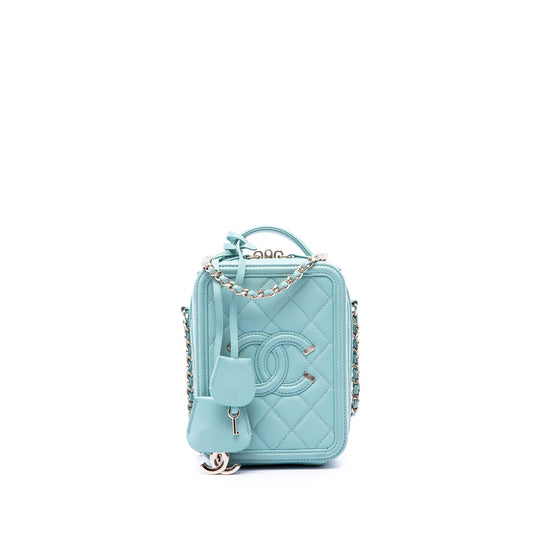 Chanel Caviar CC Filigree Vertical Vanity Case