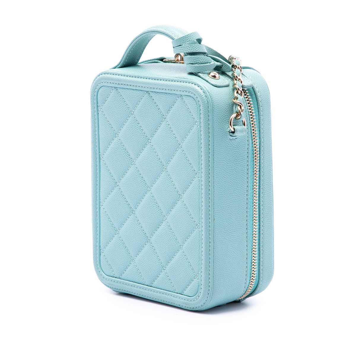 Chanel Caviar CC Filigree Vertical Vanity Case