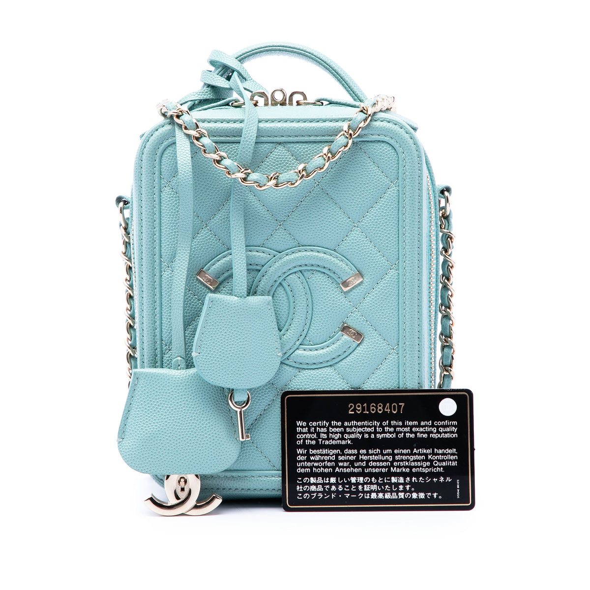 Chanel Caviar CC Filigree Vertical Vanity Case