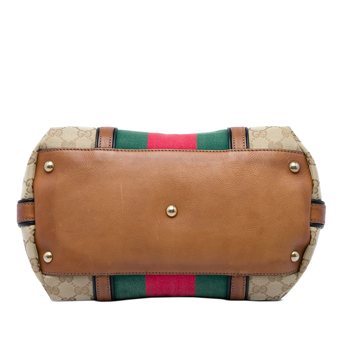 Gucci GG Canvas Bamboo Tassel Web Satchel — Beige