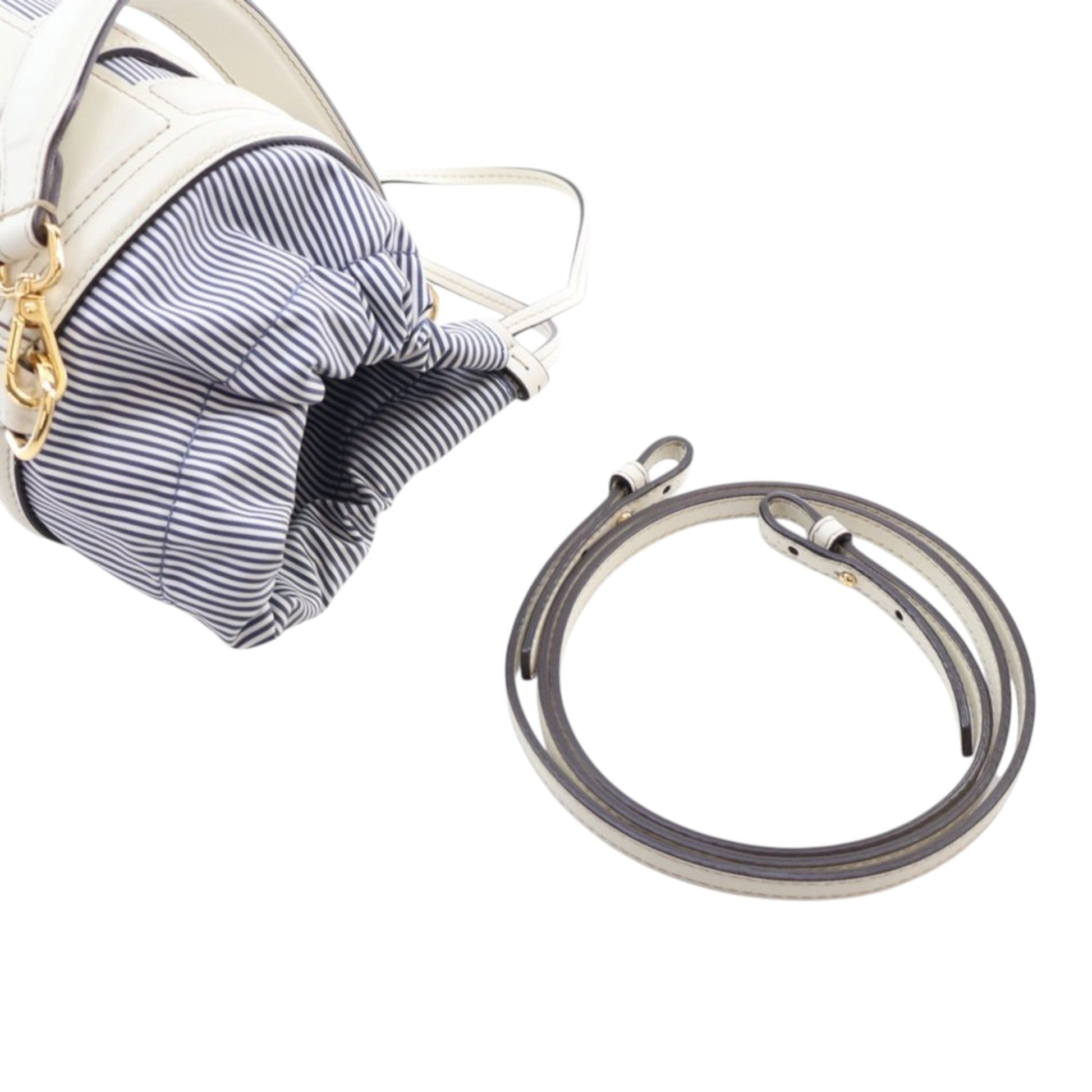 Fendi Mini Leather and Canvas Logo Step Out Bag