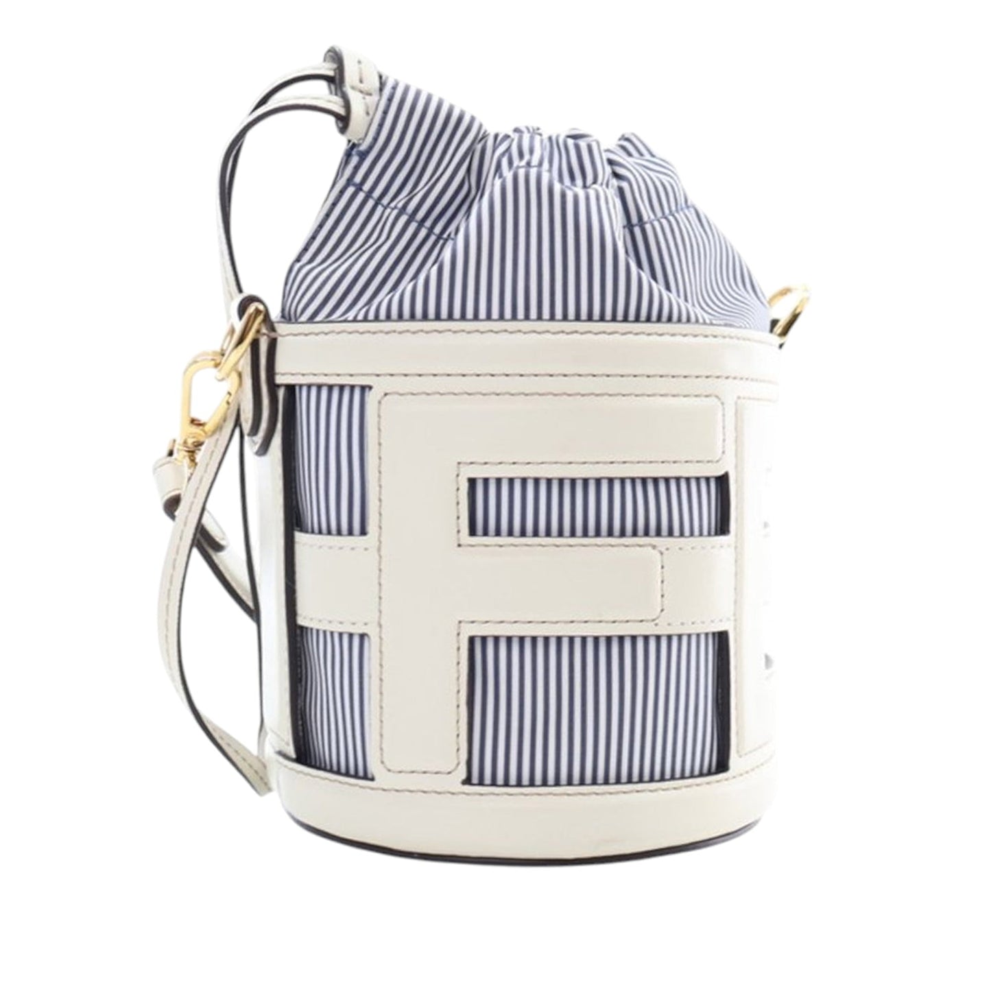 Fendi Mini Leather and Canvas Logo Step Out Bag