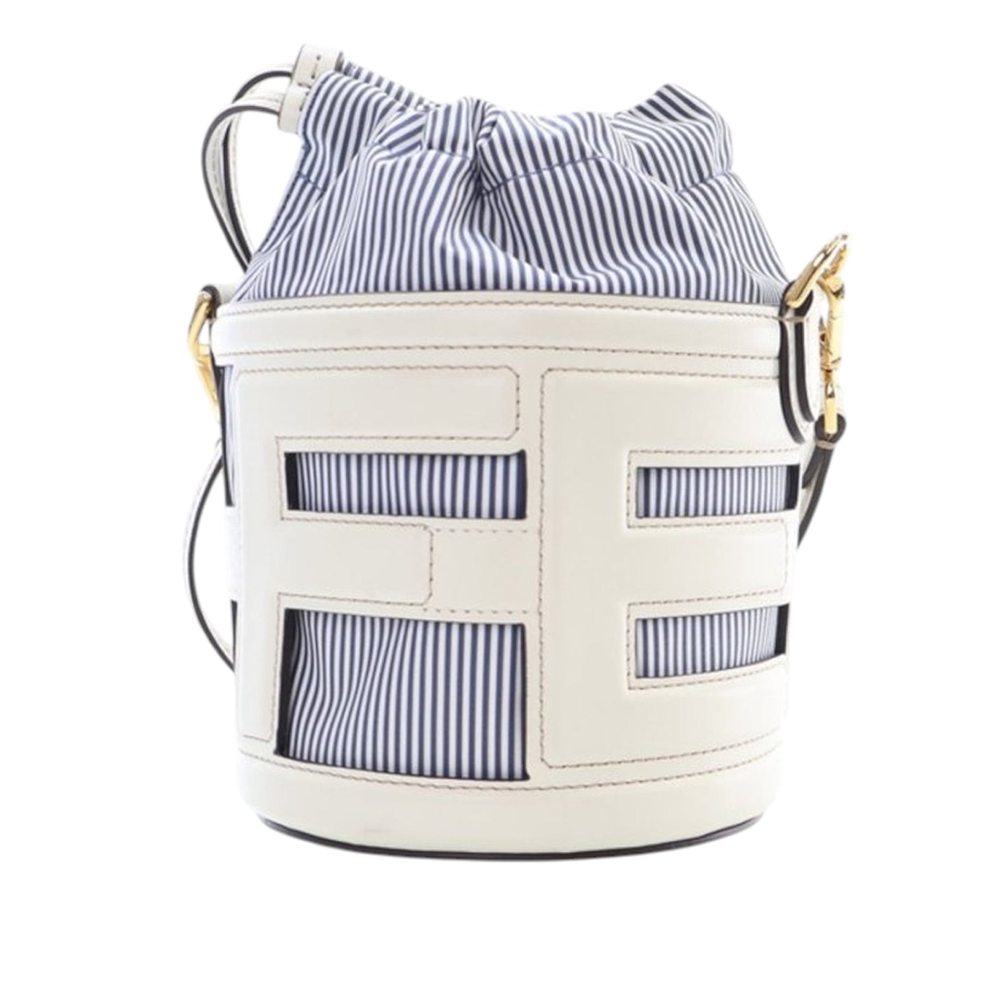 Fendi Mini Leather and Canvas Logo Step Out Bag