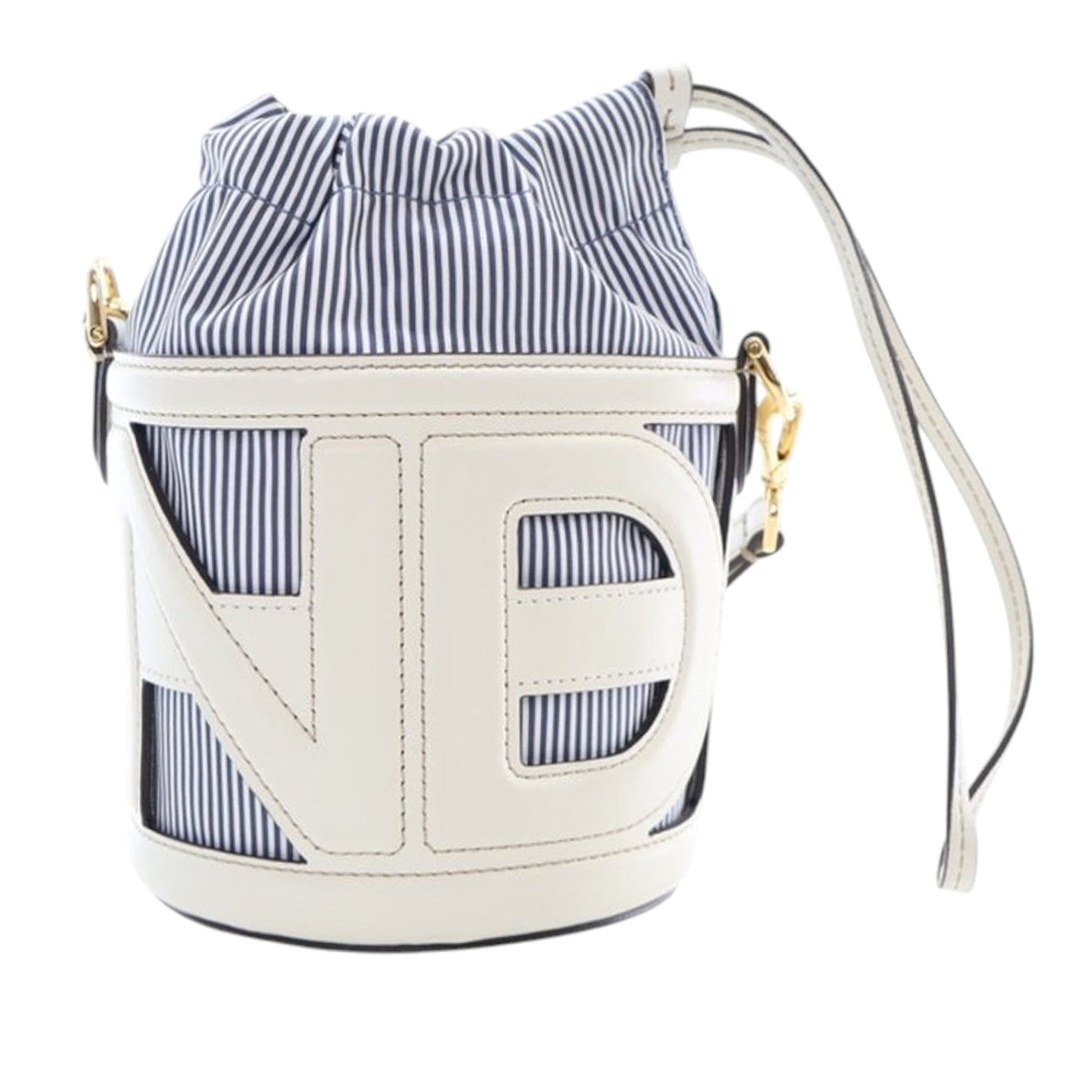 Fendi Mini Leather and Canvas Logo Step Out Bag