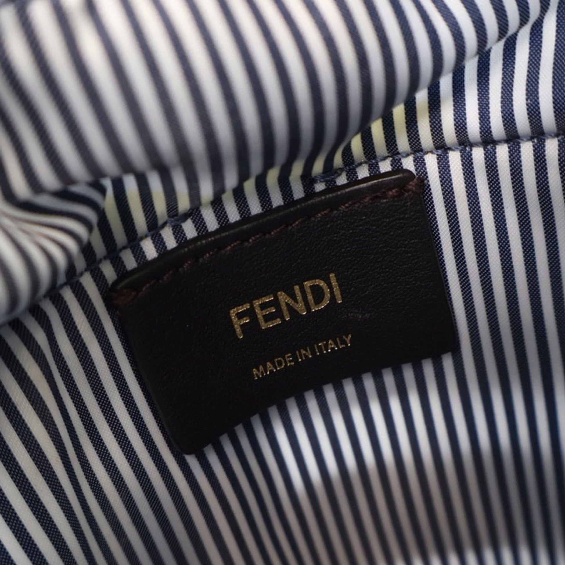 Fendi Mini Leather and Canvas Logo Step Out Bag