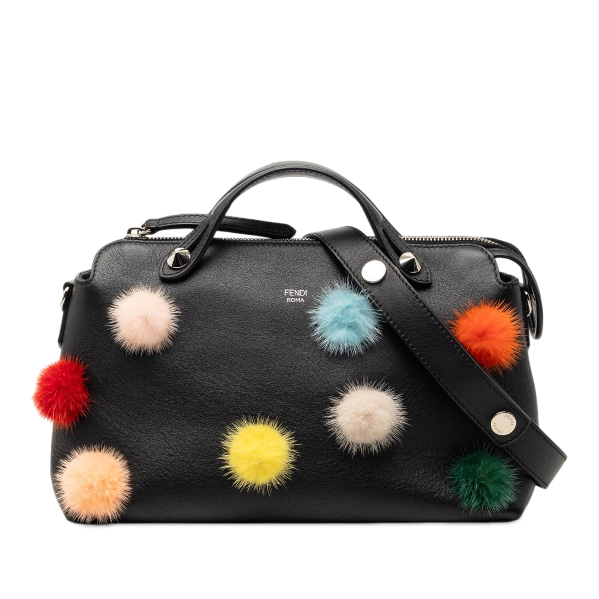Fendi Medium Leather Pompom By The Way Satchel