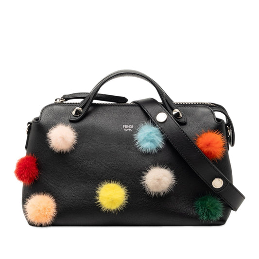 Fendi Medium Leather Pompom By The Way Satchel