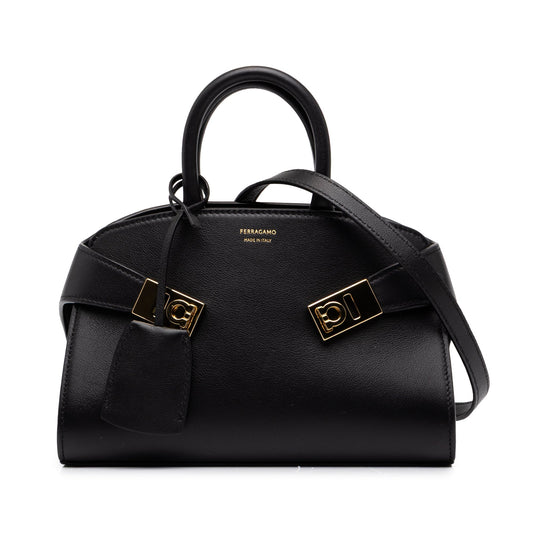 Ferragamo Calfskin Hug Handbag XS — Black